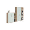 AKTENSCHRANK Weiß, Sonoma Eiche  - Weiß/Sonoma Eiche, MODERN, Holzwerkstoff (257/186/33cm) - MID.YOU