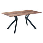 ESSTISCH 160/90/76 cm Echtholz  Holz, Metall in verschiedenen Größen erhältlich, in verschiedenen Holzarten erhältlich rechteckig Schwarz, Nussbaumfarben  - Nussbaumfarben/Schwarz, KONVENTIONELL, Holz/Metall (160/90/76cm) - Venda