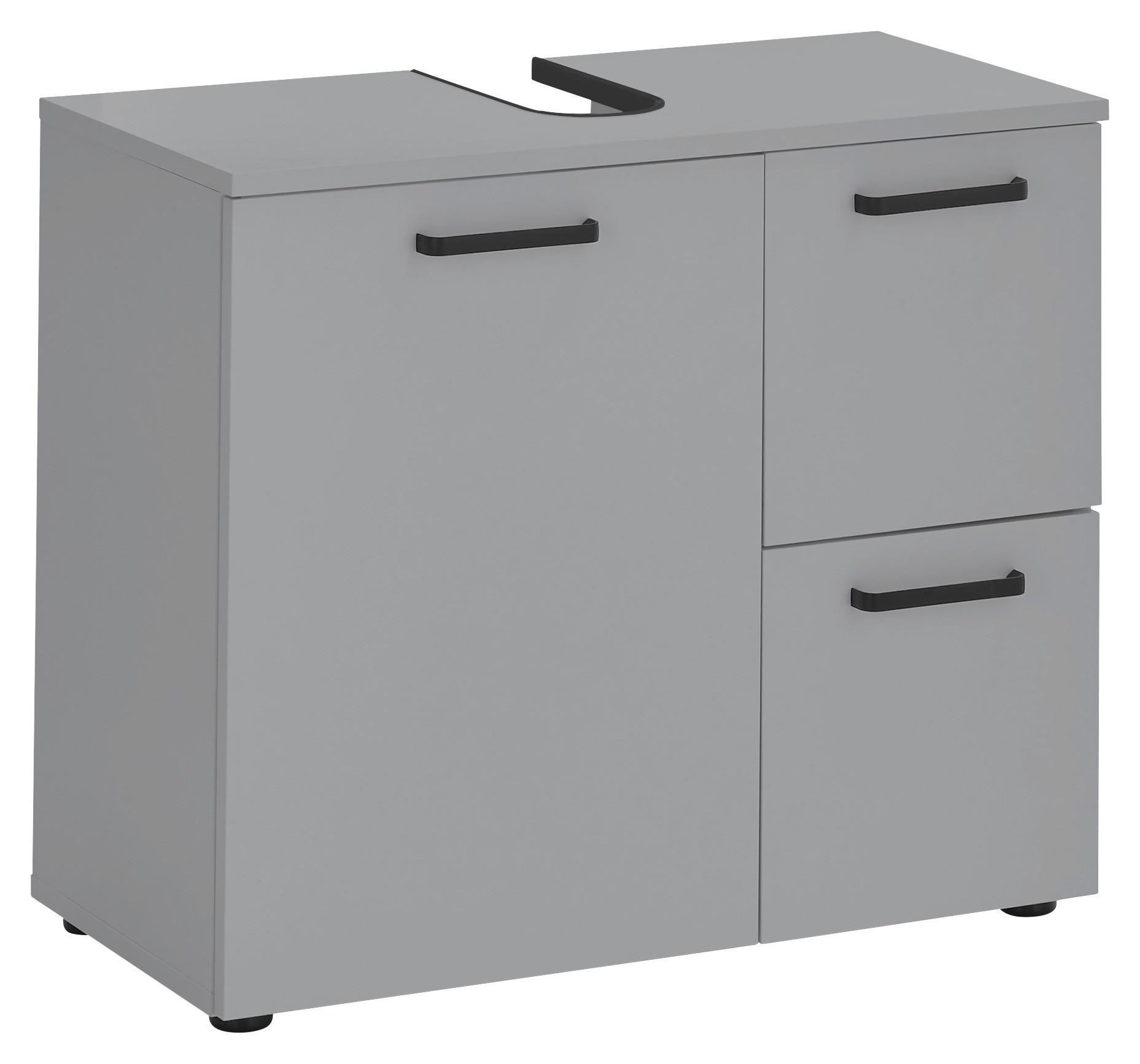 WASCHBECKENUNTERSCHRANK 70/60/35 cm  - Schwarz/Grau, MODERN, Holzwerkstoff/Kunststoff (70/60/35cm) - MID.YOU