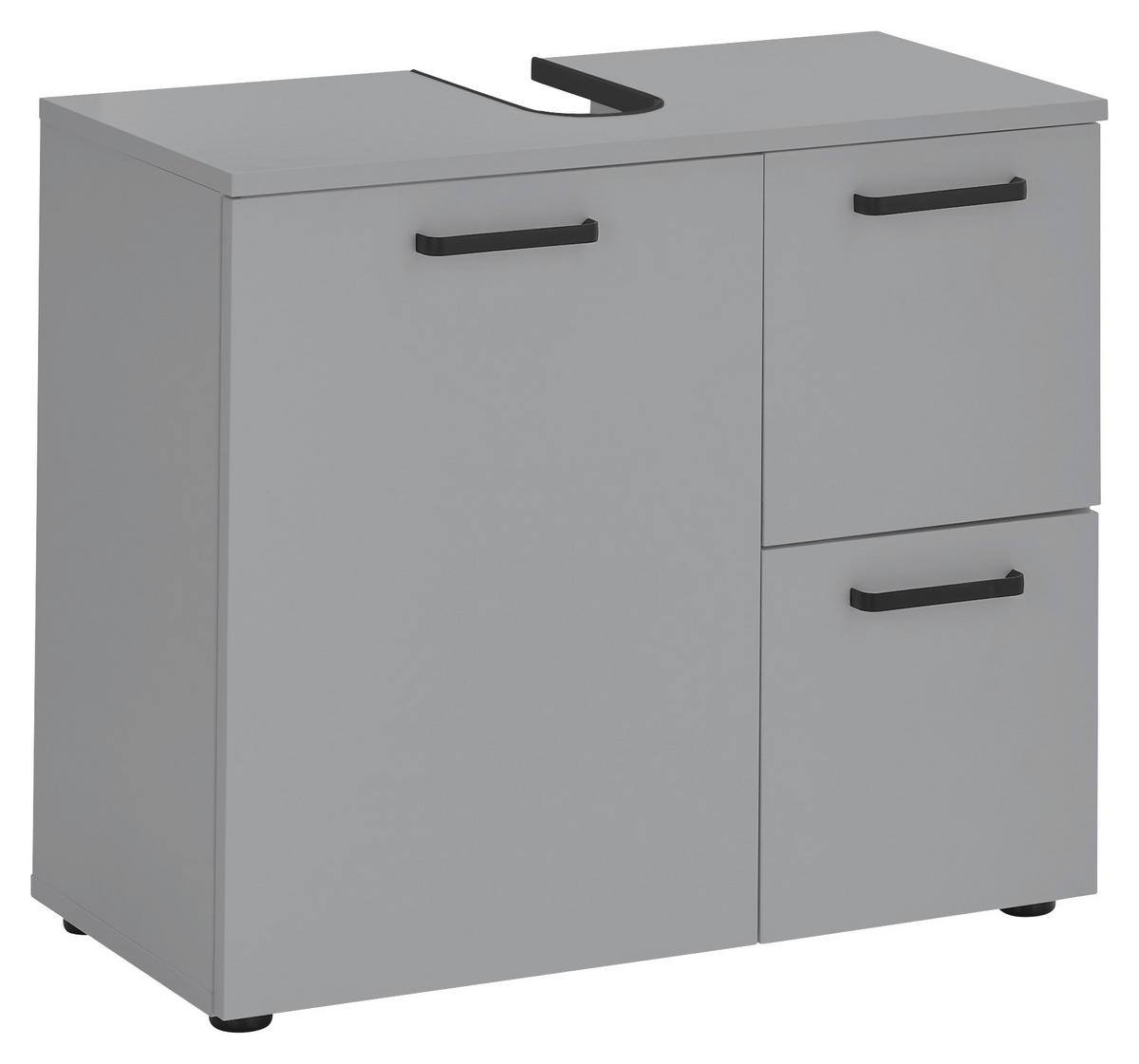 WASCHBECKENUNTERSCHRANK 70/60/35 cm  - Schwarz/Grau, MODERN, Holzwerkstoff/Kunststoff (70/60/35cm) - MID.YOU