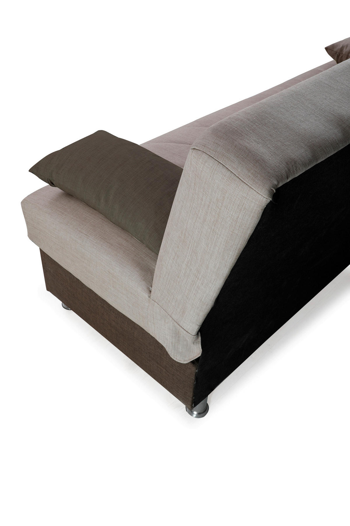 SCHLAFSOFA  in Webstoff Beige  - Chromfarben/Beige, Design, Kunststoff/Textil (190/82/82cm) - Livetastic