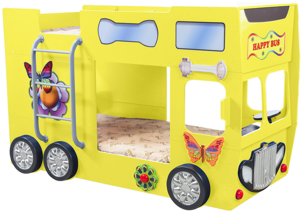 Autobett 90/190 cm  in Gelb  - Gelb/Weiß, LIFESTYLE, Holz/Holzwerkstoff (90/190cm) - Livetastic