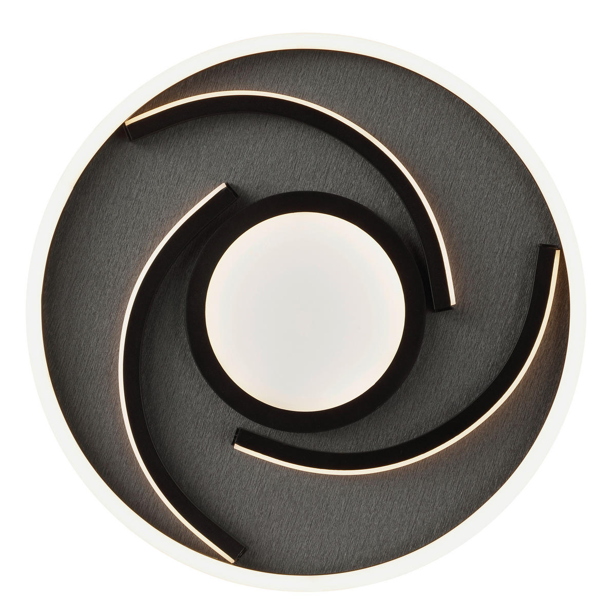 LED-DECKENLEUCHTE Hardy 35/4,8 cm   - Schwarz, Design, Kunststoff/Textil (35/4,8cm) - Brilliant