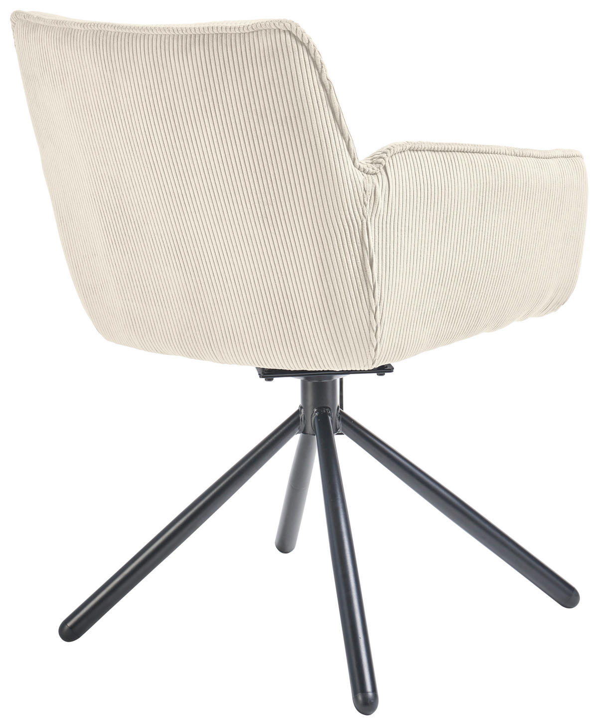 ARMLEHNSTUHL  in Cord  - Creme/Schwarz, Design, Textil/Metall (60/84/65cm) - SetOne by Musterring