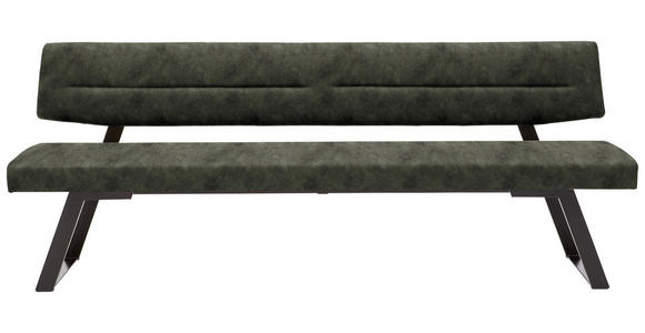 SITZBANK 230/85/58 cm  in Dunkelgrün  - Dunkelgrün/Schwarz, Design, Textil/Metall (230/85/58cm) - Dieter Knoll