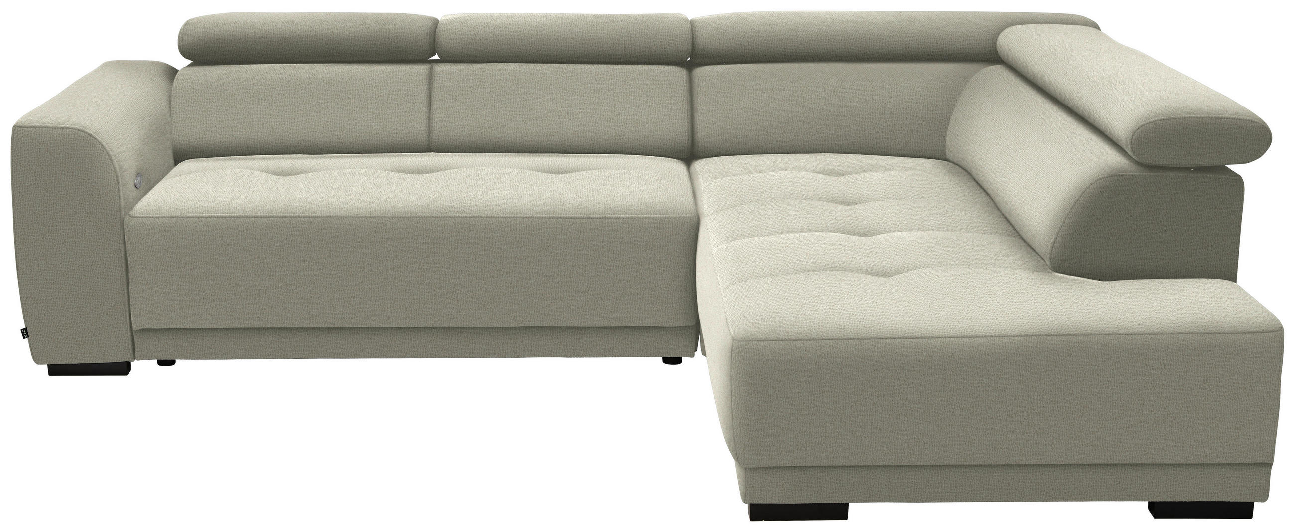 ECKSOFA in Struktur Greige  - Greige/Schwarz, Design, Kunststoff/Textil (284/205cm) - MID.YOU