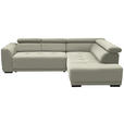 ECKSOFA  in Struktur Greige  284/205 cm  - Greige/Schwarz, Design, Kunststoff/Textil (284/205cm) - Xora