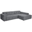 ECKSOFA Dunkelgrau Flachgewebe  - Dunkelgrau/Schwarz, KONVENTIONELL, Kunststoff/Textil (292/189cm) - Carryhome