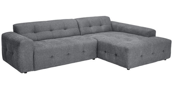 ECKSOFA Dunkelgrau Flachgewebe  - Dunkelgrau/Schwarz, KONVENTIONELL, Kunststoff/Textil (292/189cm) - Carryhome