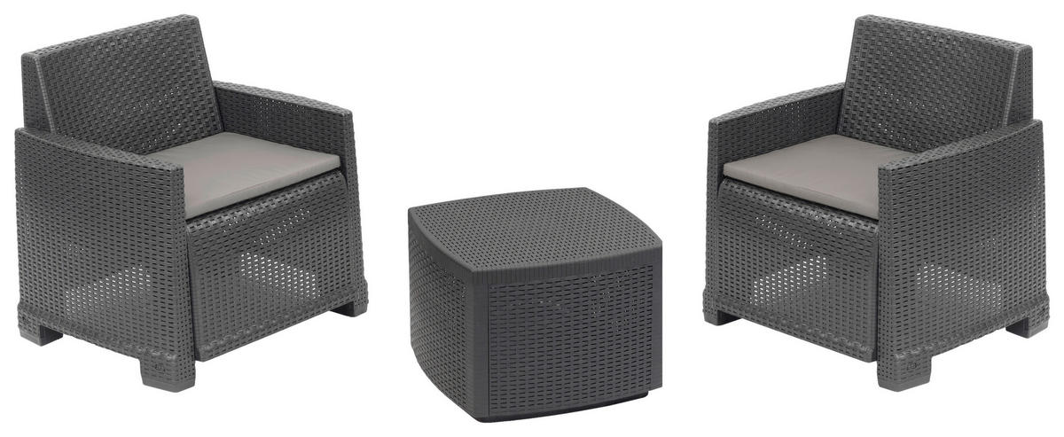 SET DE MOBILIER PENTRU BALCON  5 piese  - antracit/gri, Modern, plastic