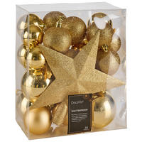CHRISTBAUMKUGEL-SET 5 cm 33-teilig  - Goldfarben, Basics, Kunststoff (5cm)
