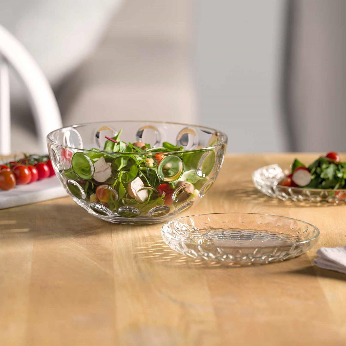 TELLERSET Cucina Optic 4-teilig  - Transparent, LIFESTYLE, Glas (18,00/2,10/18,00cm) - Leonardo