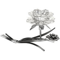TEELICHTHALTER - Klar/Silberfarben, Basics, Glas/Metall (20/10,5/11cm) - Ambia Home