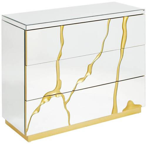 KOMMODE  in 100/80/40 cm  - Silberfarben/Goldfarben, Trend, Glas/Holzwerkstoff (100/80/40cm) - Xora