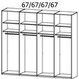 SCHWEBETÜRENSCHRANK 271/223/68 cm 4-türig Graphitfarben, Schwarz  - Chromfarben/Graphitfarben, KONVENTIONELL, Glas/Holzwerkstoff (271/223/68cm) - Novel