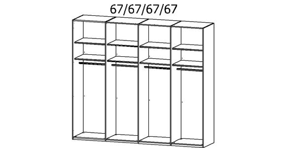SCHWEBETÜRENSCHRANK 271/223/68 cm 4-türig Graphitfarben, Schwarz - Chromfarben/Graphitfarben, KONVENTIONELL, Glas/Holzwerkstoff (271/223/68cm) - Novel
