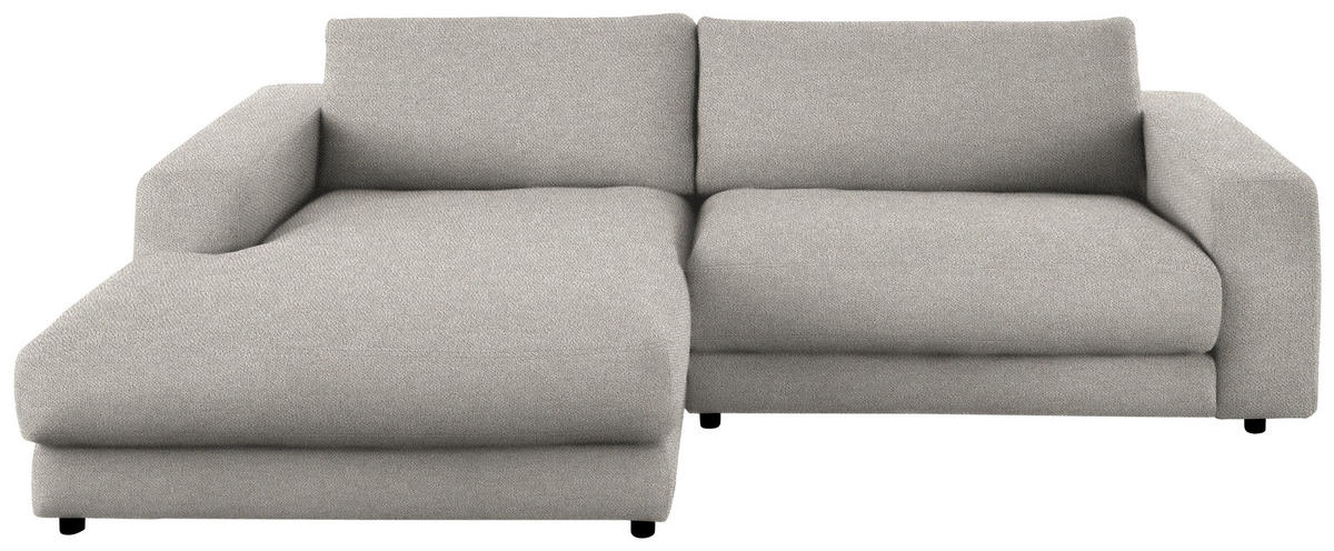 ECKSOFA  in Flachgewebe Hellgrau  190/270 cm  - Hellgrau/Schwarz, Design, Kunststoff/Textil (190/270cm) - Lomoco