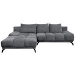 ECKSOFA in Chenille Dunkelgrau  - Dunkelgrau/Schwarz, MODERN, Textil/Metall (182/290cm) - Hom`in