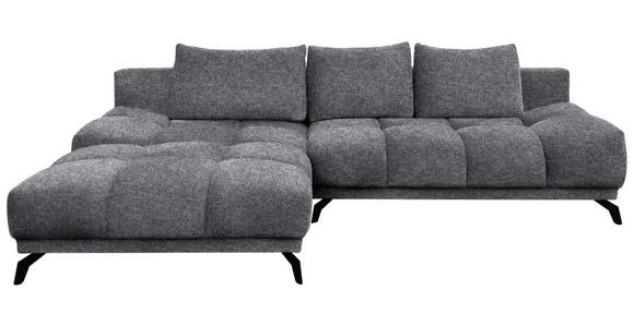 ECKSOFA in Chenille Dunkelgrau  - Dunkelgrau/Schwarz, MODERN, Textil/Metall (182/290cm) - Hom`in