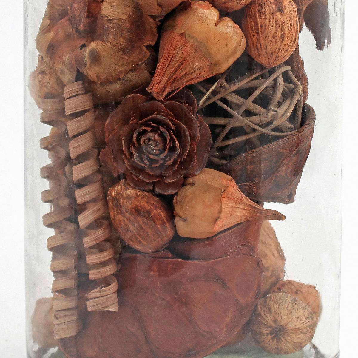 DEKOFLASCHE - Hellbraun, Lifestyle, Glas/Naturmaterialien (14/27/14cm) - Kayoom