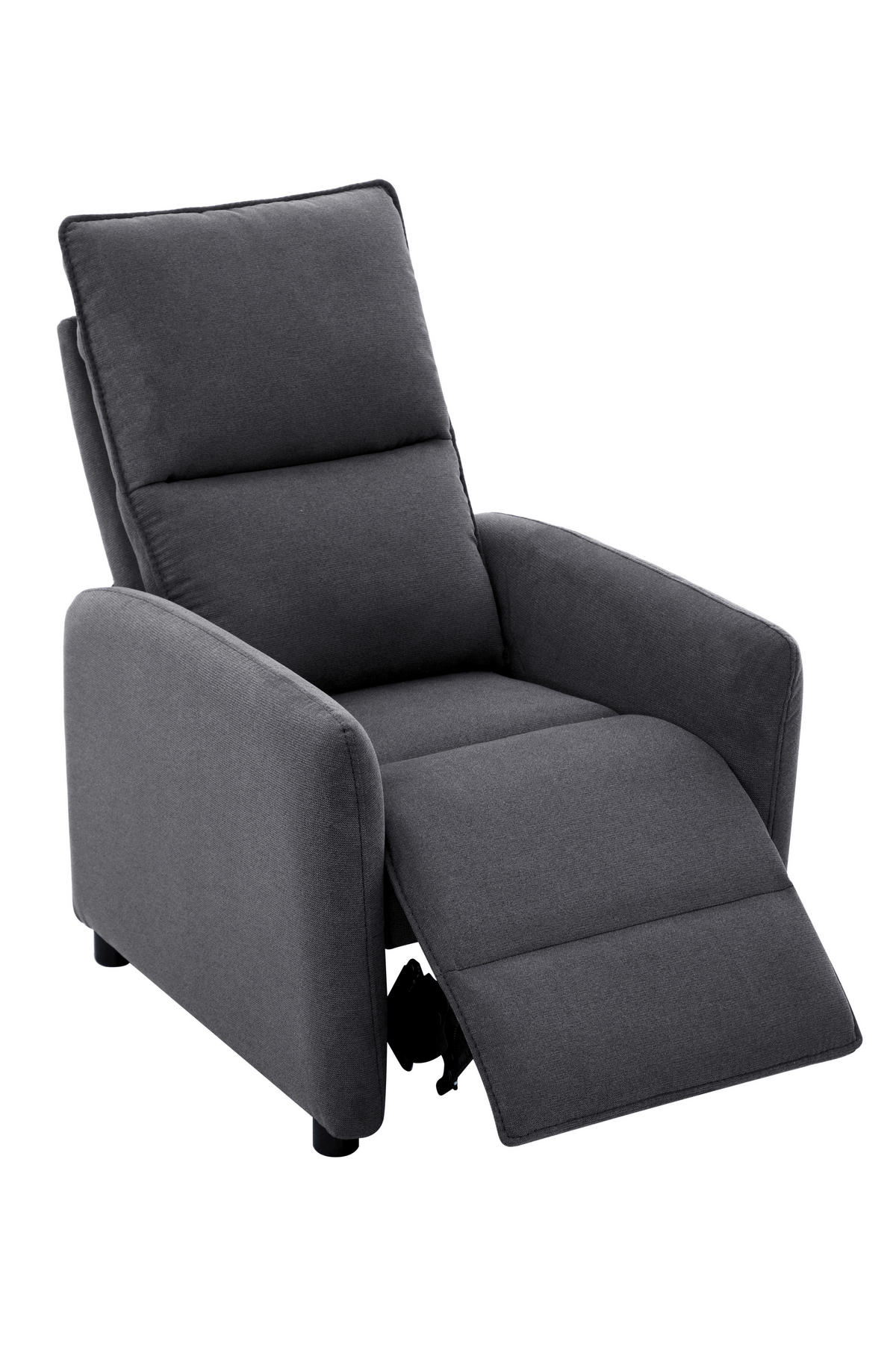 Fotoliu Pentru Televizor din lemn, metal, plastic, textil, gri închis - gri închis/negru, Konventionell, plastic/lemn (74/101/95cm) - Carryhome