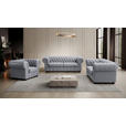 CHESTERFIELD-SESSEL - Wengefarben/Hellgrau, LIFESTYLE, Holz/Textil (115/76,5/96cm) - Landscape