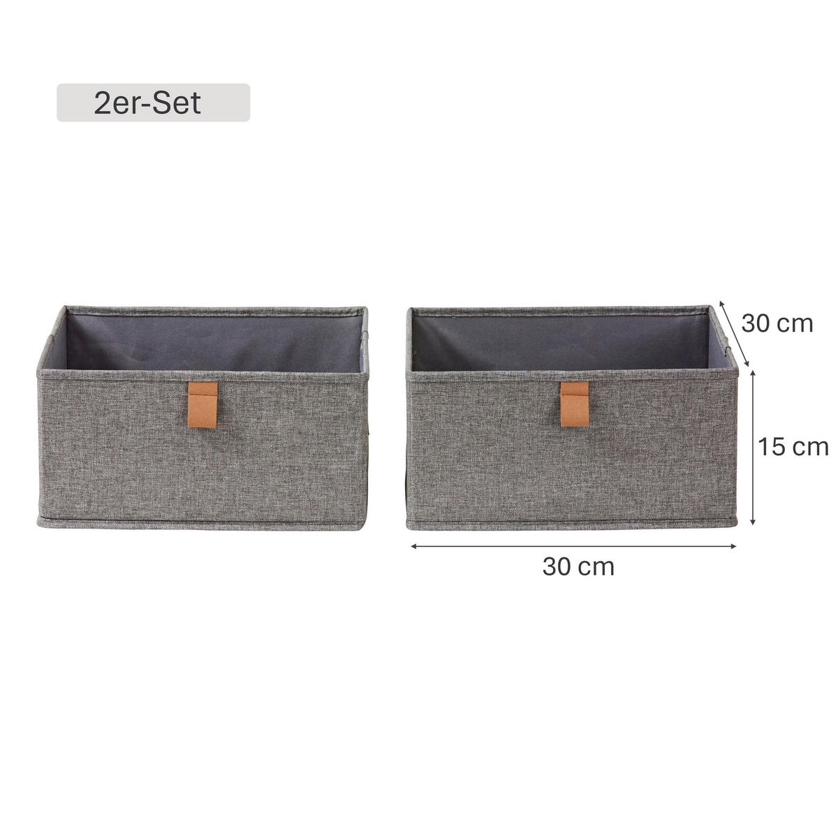 ORGANIZER  - Grau, Basics, Karton/Textil (30/30/15cm) - Store It