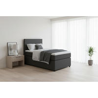 BOXSPRINGBETT 90/200 cm,  in Anthrazit, Matratze, Topper, H3 = fest  - Anthrazit/Schwarz, MODERN, Kunststoff/Textil (90/200cm) - MID.YOU
