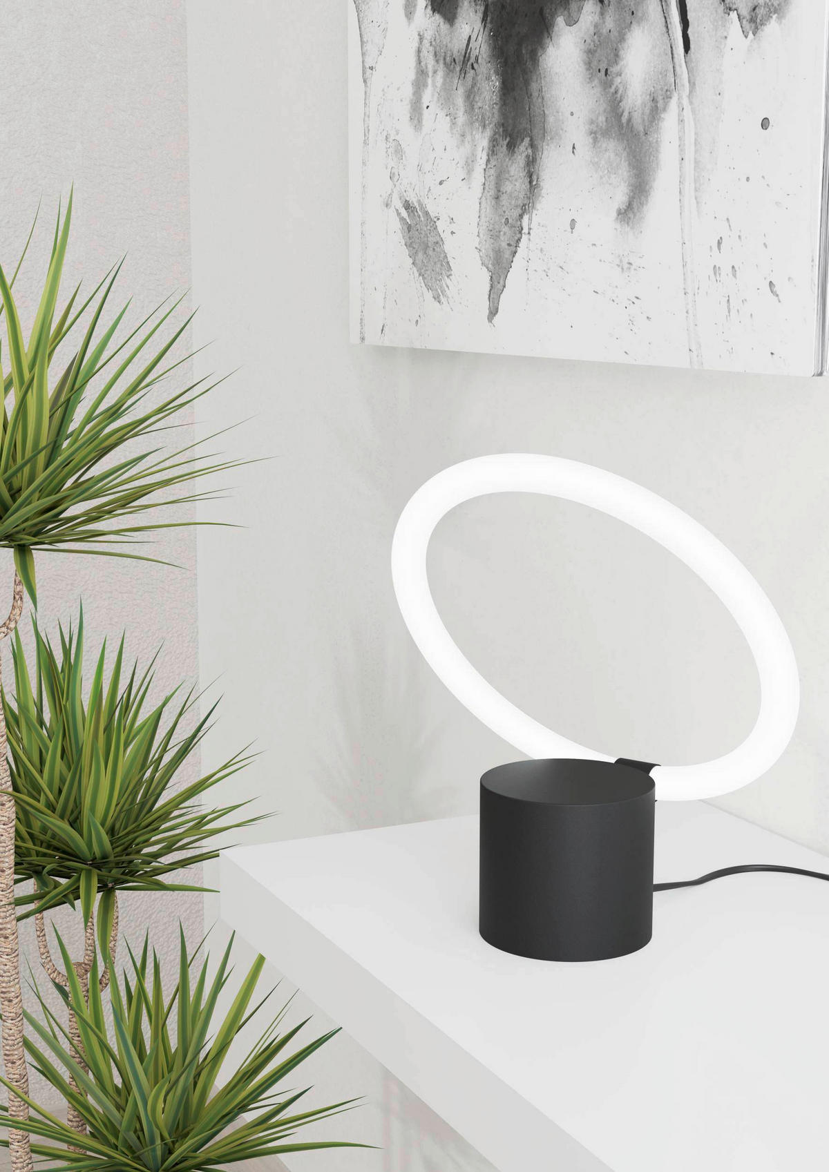 LED-TISCHLEUCHTE 26/5/26 cm   - Schwarz/Weiß, Design, Kunststoff/Metall (26/5/26cm) - Eglo