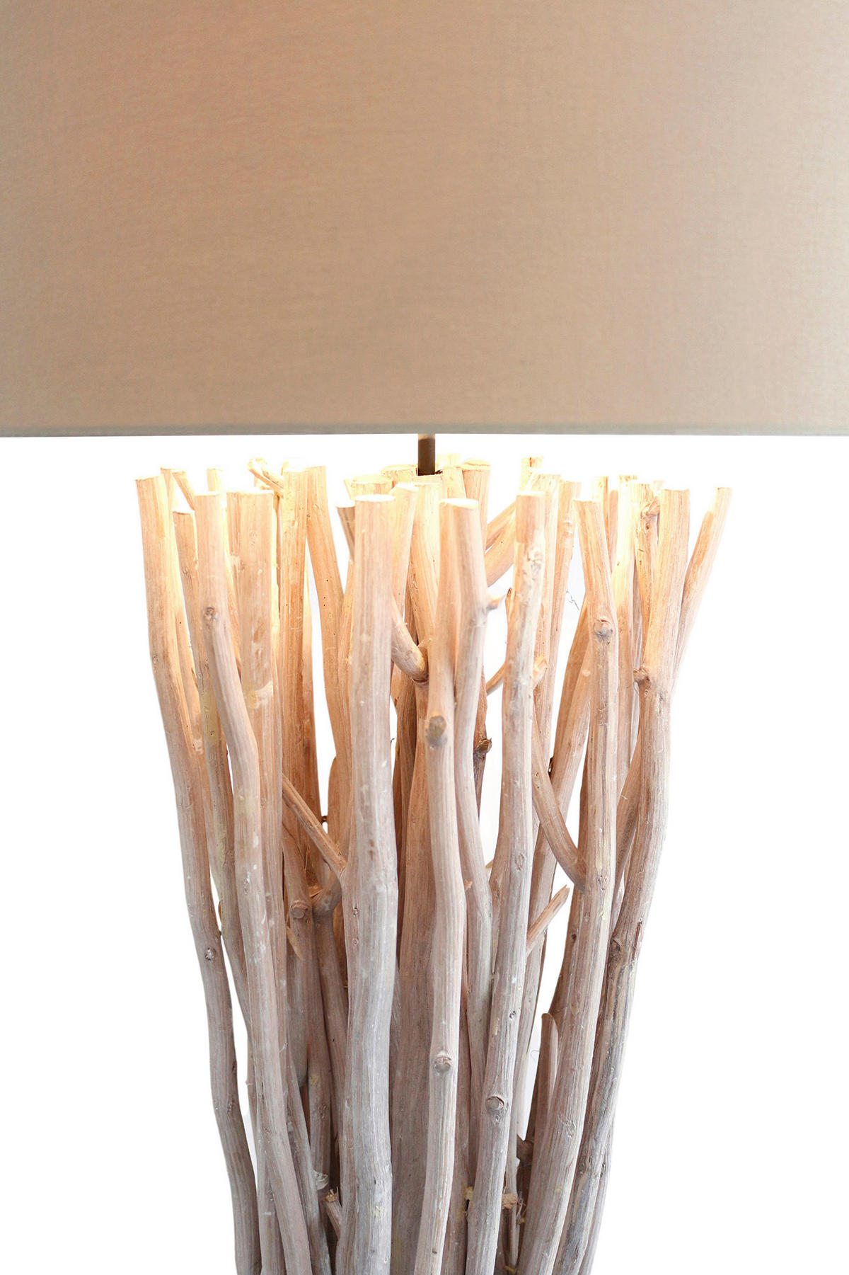 STEHLEUCHTE  30/175/30 cm   - Schwarz/Naturfarben, Design, Holz/Textil (30/175/30cm) - P & B