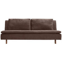 SCHLAFSOFA Flachgewebe Dunkelbraun  - Eichefarben/Dunkelbraun, KONVENTIONELL, Holz/Textil (205/85/98cm) - Carryhome