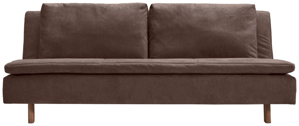 SCHLAFSOFA Flachgewebe Dunkelbraun  - Eichefarben/Dunkelbraun, KONVENTIONELL, Holz/Textil (205/85/98cm) - Carryhome