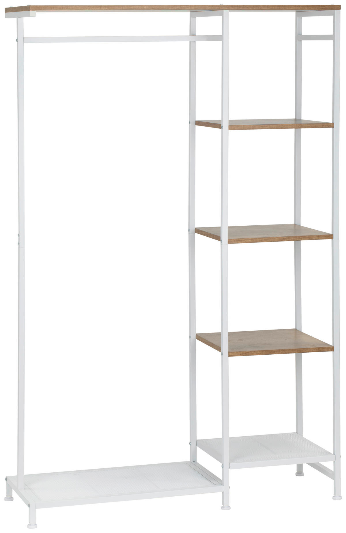 GARDEROBNA OMARA naravne barve, bela - bela/naravne barve, Moderno, kovina/leseni material (100/165/36cm) - PBJ