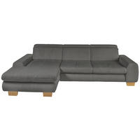 ECKSOFA Anthrazit Cord  - Eiche Bianco/Anthrazit, KONVENTIONELL, Holz/Textil (195/307cm) - SetOne by Musterring