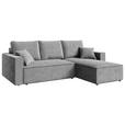 ECKSOFA Grau Cord  - Schwarz/Grau, KONVENTIONELL, Kunststoff/Textil (241/138cm) - Carryhome