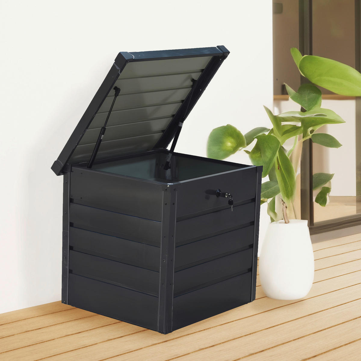 KISSENBOX 69/61/63 cm  - Anthrazit, Basics, Metall (69/61/63cm)