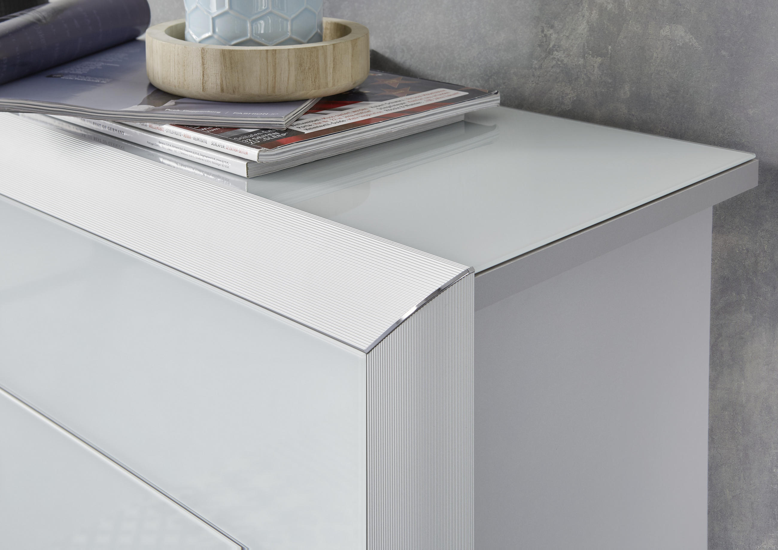 SCHUHKIPPER  in 109/103/32 cm  - Chromfarben/Alufarben, Design, Glas/Holzwerkstoff (109/103/32cm) - Dieter Knoll