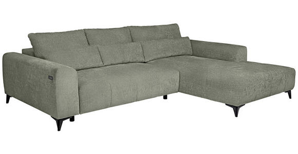 ECKSOFA  in Chenille Mintgrün  279/222 cm  - Schwarz/Mintgrün, KONVENTIONELL, Kunststoff/Textil (279/222cm) - Hom`in