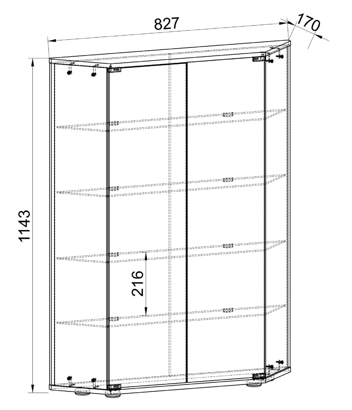 VITRINE Weiss  - Weiss/Transparent, Design, Glas/Holzwerkstoff (83/114/17cm) - MID.YOU