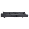 ECKSOFA in Cord Graphitfarben  - Schwarz/Graphitfarben, KONVENTIONELL, Kunststoff/Textil (314/250cm) - Carryhome