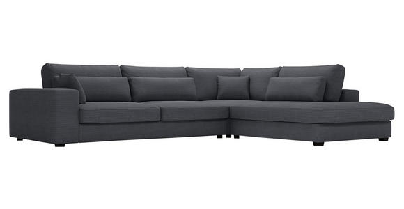 ECKSOFA in Cord Graphitfarben  - Schwarz/Graphitfarben, KONVENTIONELL, Kunststoff/Textil (314/250cm) - Carryhome