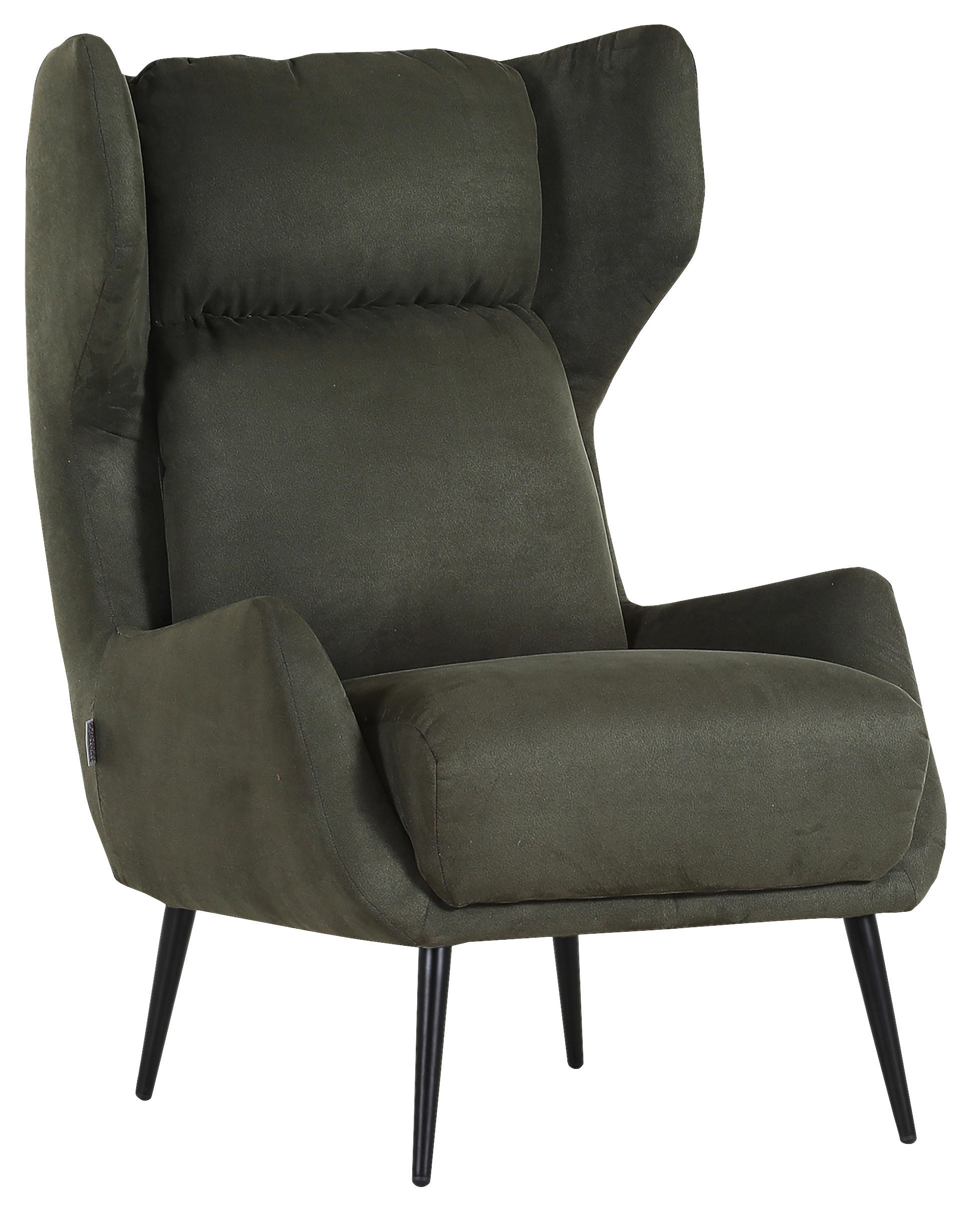 OHRENSESSEL Mikrofaser Dunkelgrün  - Dunkelgrün/Schwarz, KONVENTIONELL, Textil/Metall (75/111/83cm) - Carryhome