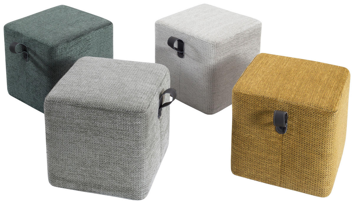 HOCKER Textil Grau  - Grau, Design, Textil (41/40/41cm) - Lomoco
