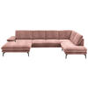 WOHNLANDSCHAFT in Velours Flieder  - Flieder/Schwarz, Design, Textil/Metall (180/344/208cm) - Dieter Knoll