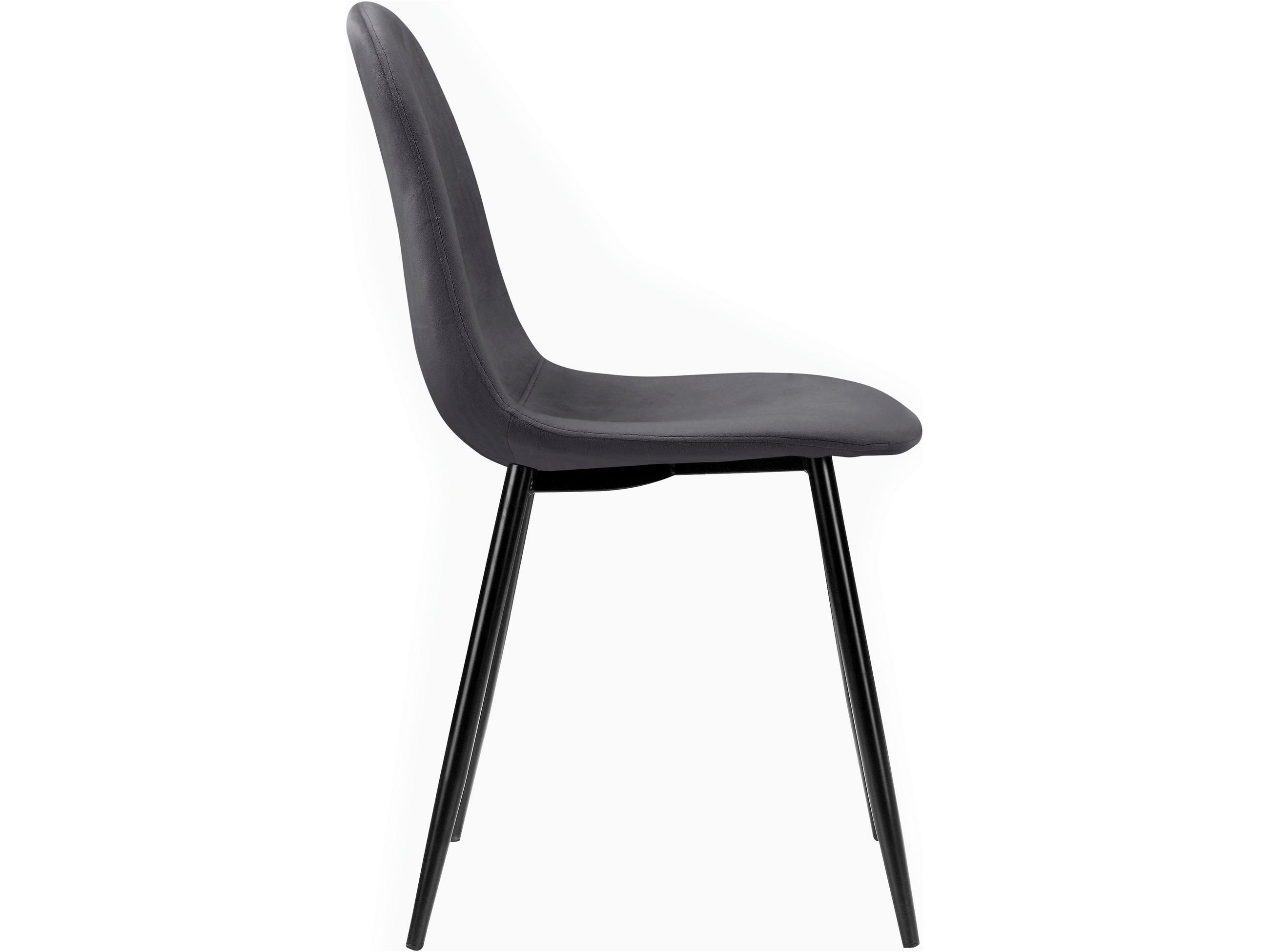 STUHL-SET Velours Anthrazit  - Anthrazit/Schwarz, Design, Textil/Metall (44/87/51cm) - MID.YOU