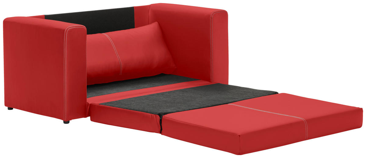 SCHLAFSOFA in Textil Rot  - Weiss/Rot, Design, Kunststoff/Textil (150/78/70cm) - Livetastic