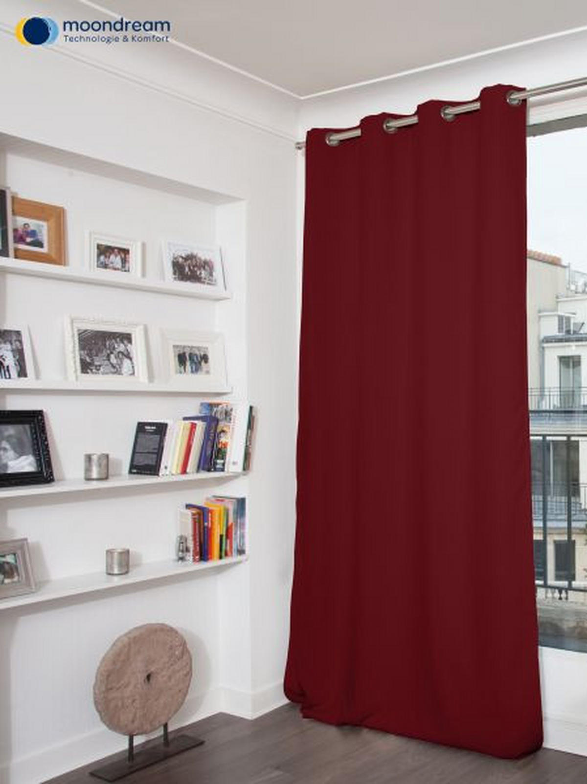WÄRMESCHUTZVORHANG Verdunkelung 145/260 cm   - Dunkelrot, Design, Textil (145/260cm)
