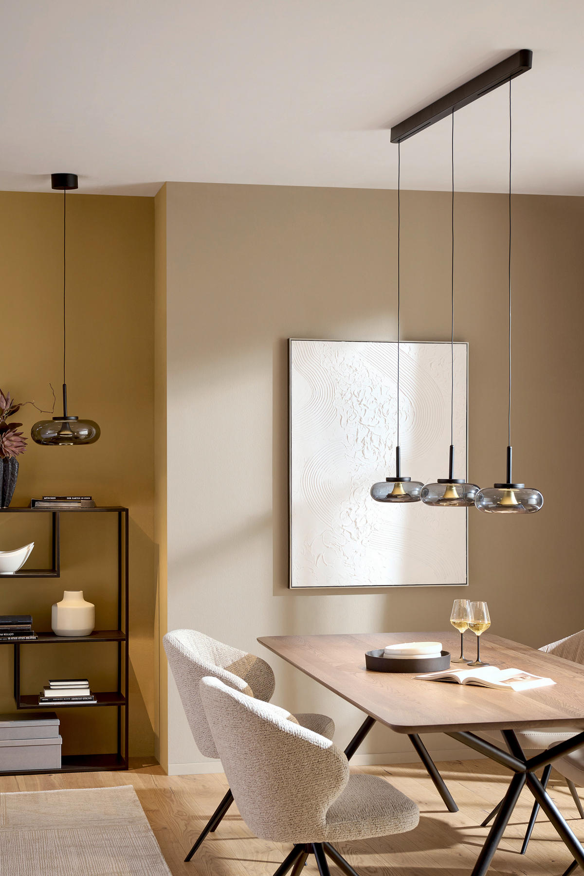 LED-HÄNGELEUCHTE 22/210 cm    - Goldfarben/Schwarz, Design, Metall (22/210cm) - Helestra