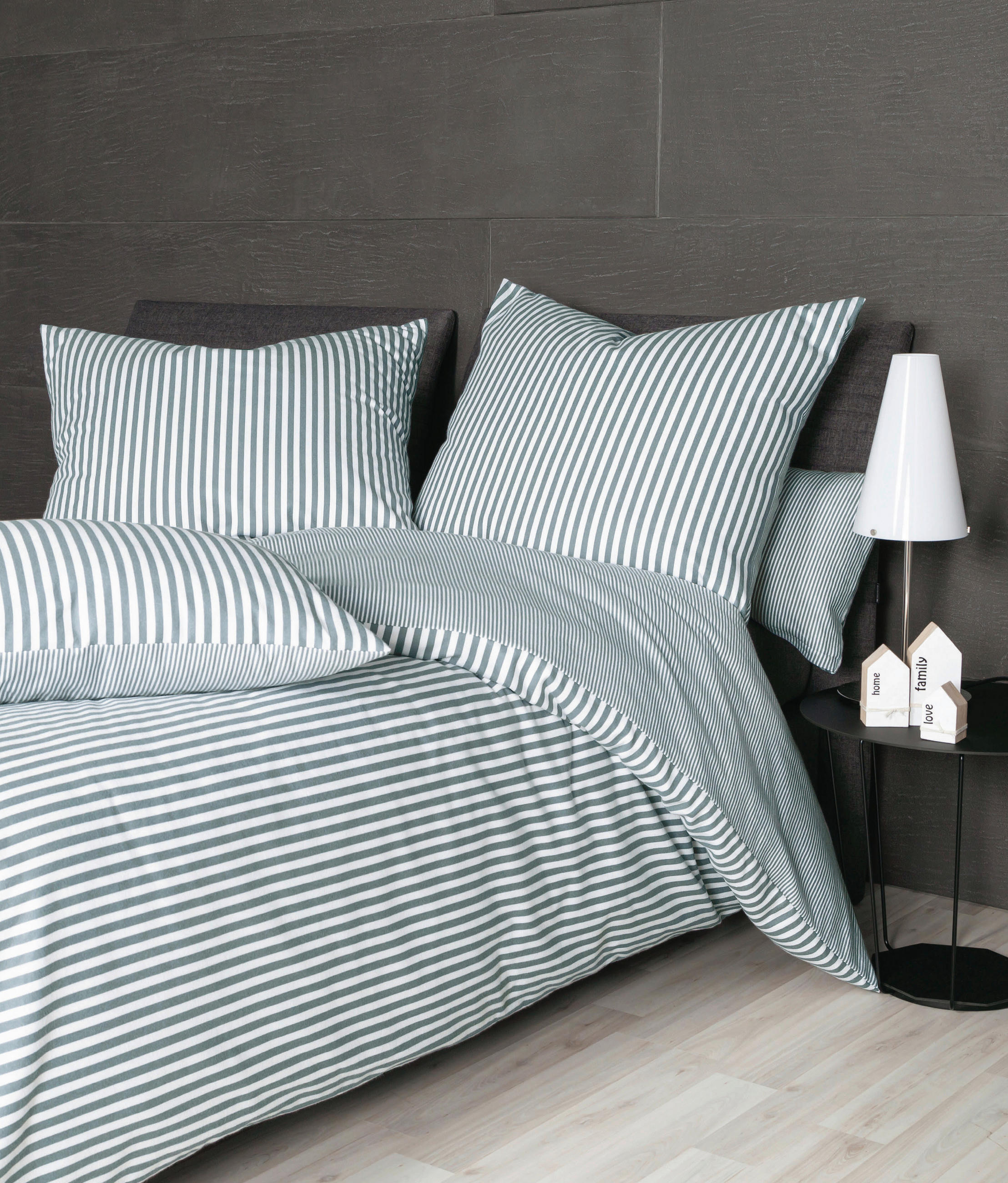 BETTWÄSCHE 155/220 cm CHINCHILLA S Flanell  - Silberfarben/Weiß, Basics, Textil (155/220cm) - Janine