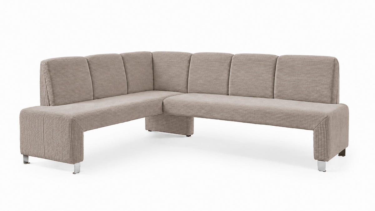 KLUPA KUTNA  svijetlo smeđa, cappuccino  drvo, tekstil, drvni materijal      - srebrne boje/svijetlo smeđa, Moderno, drvni materijal/drvo (264/197cm) - Livetastic